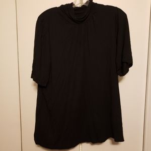 Black mock neck short sleeve